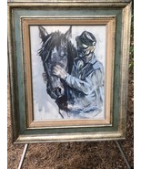 MAHON Original HORSE TRAINER MODERN ABSTRACT 1970s IMPRESSIONIST WATERCOLOR - $18,191.50 MXN
