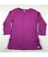Carhartt Womens L 12/14 T Shirt Purple Long Sleeve Cotton Stretch Blend ... - £10.96 GBP