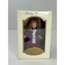 Pretty Woman Porcelain Doll Ornament Lavender Lace Dress Blonde Curls 20... - $166.91 MXN