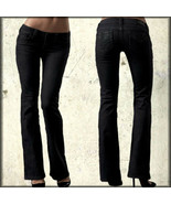 Affliction Jaded Cord Rhinestone Flap Pocket Women Bootcut Jean Black NE... - $77.99