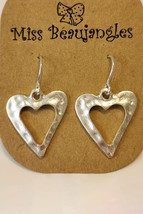 White Valentine Hollowed Heart Shape Earrings - £6.17 GBP