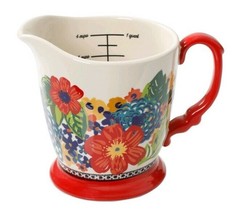 Pioneer Woman ~ Four (4) Cup ~ Stoneware ~ 5&quot; Measuring Cup ~ Dazzling Dahlia - £20.92 GBP