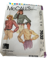 McCalls Sewing Pattern 7632 Blouses Work Shirts Career Sz 10 Bust 32.5 1980s UC - £7.08 GBP