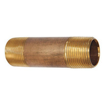Zoro Select 4Drp4 3/8&quot; Mnpt X 10&quot; Tbe Red Brass Pipe Nipple Sch 80 - £26.74 GBP