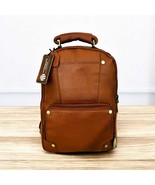 Leather backpack for men, unisex multi-pocket laptop, full grain busines... - $5,099.54 MXN