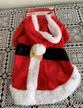 Holiday Time Dog Santa Claus Suit Outfit Hoodie SMALL Red Velvet Fur Bra... - $11.87