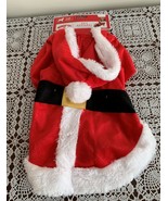 Holiday Time Dog Santa Claus Suit Outfit Hoodie SMALL Red Velvet Fur Bra... - £9.37 GBP