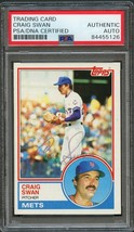1983 Topps #292 Craig Swan Signed Card PSA Slabbed Auto Mets - £39.22 GBP