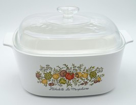 VTG Corning Ware A-5-B 5 Liter Spice of Life Casserole w/ Glass Lid A-12-C - £59.50 GBP