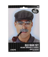 Beelittle Old Man Costume Grandpa Accessories Men Beret Hat Glasses Mous... - £7.85 GBP