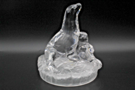 Italian Royal Crystal Rock Glass Ornament Seals Sculpture made in Italy RCR  - £8.62 GBP