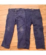 Carhartt Work Pants Relaxed Fit sz 34x30 SET 2 pairs Navy blue faded dis... - $727.90 MXN