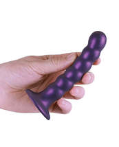 Ouch! beaded silicone g-spot dildo 5 in metallic purple - £34.65 GBP