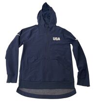 Adidas USA Hooded Pullover Jacket Navy Blue Small Olympic Team Style image 2