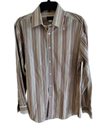 Paul &amp; Shark Yachting Shirt Mens Medium Rainbow Stripe Button Up Cotton  - £22.67 GBP