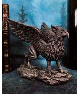 Gothic Stoic Royal Winged Griffin Gargoyle Statue 5.5&quot; Long Gryphon Figu... - $37.61 CAD