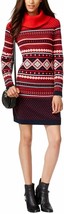 Tommy Hilfiger Womens Red Fair Isle Winter Cowl-neck Sweater Dress, XL  2745-3 - £39.11 GBP