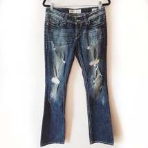 BKE Denim Bootcut Sabrina Stretch Distressed Dark Wash Jeans Women&#39;s 28x33.5 - £23.53 GBP