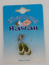 Charming Hawaii Green Flipflop Charm Only 1 Piece Multi Color Lobster Claw Clasp - £1.59 GBP