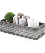Toilet Tank Topper Paper Basket - Hand Woven Plastic Wicker Basket with ... - £17.61 GBP