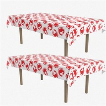 Crabtastic 2-Piece Plastic Tablecloth Set - 54 x 108 Inch Rectangular Cover for - £29.82 GBP