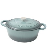 Crock Pot Artisan 7 Quart Enameled Cast Iron Oval Dutch Oven in Slate Grey - $158.84 CAD