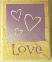 Hero Arts Rubber Stamp Valentine Hearts Love Block Prints Mounted E2345 2002 - £1.99 GBP