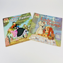Walt Disney Read Along Vintage Book Lot of 2: Mary Poppins &amp; Lady And The Tramp - £8.15 GBP