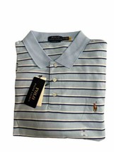POLO RALPH LAUREN CLASSIC FIT POLO SHIRT BLUE STRIPED NEW 100% AUTHENTIC... - $39.95