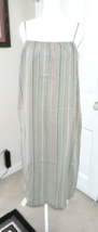 Women&#39;s Easy Linen Blend Striped Strappy Dress (M /8-10) &quot;SAGE GREEN COL... - $14.89