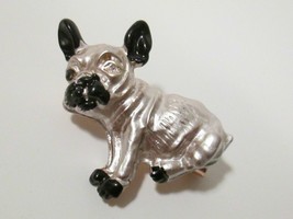 Small French Bulldog Pin Brooch Frenchie Puppy Dog Bully Missing Stone - $4.00