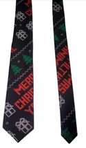 Holiday Time Men&#39;s Merry Christmas Ya Filthy Animal Skinny Tie necktie - £10.98 GBP