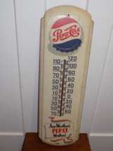 Vintage Pepsi-Cola Metal Thermometer - $440.55