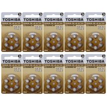 Toshiba Hearing Aid Batteries Size 312, PR41, (60 Batteries) - £12.83 GBP