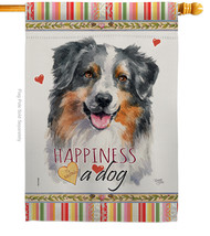 Australian Shepherd Happiness - Impressions Decorative House Flag H110148-BO - £32.63 GBP