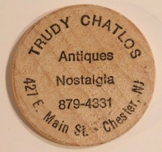 Vintage Trudy&#39;s Chatlos Wooden Nickel Chester New Jersey - $4.94