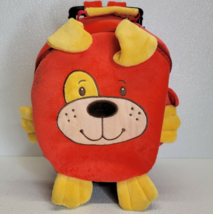 Animal Adventure Plush Dog Red Yellow Kids Rolling Backpack Suitcase - £35.60 GBP