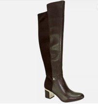 DKNY Women&#39;s Cora Knee High Boots Nappa Leather Bark Brown Size 9 M - £91.46 GBP