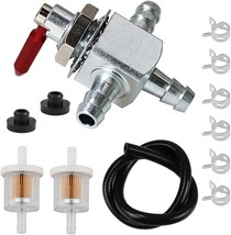 Cut-Off Fuel Valves For Scag 2-Way 1/4&quot; Barbs Steel Fuel Oil Gas Petcock In Line - $37.99