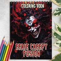 Eerie Creepy Fusion Spiral-Bound Coloring Book for Adult, Relax, Stress Relief - £15.99 GBP