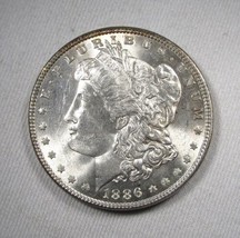 1886 Silver Morgan Dollar UNC+ Coin AN340 - £49.82 GBP