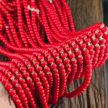 Perline di vetro rosso cuore bianco veneziano 7,5-7,8 mm filo lungo 24&quot; - $279.69 MXN