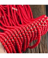 Perline di vetro rosso cuore bianco veneziano 7,5-7,8 mm filo lungo 24&quot; - $274.61 MXN