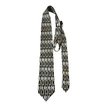 VTG Richel Royal Silk Necktie – Handmade in Spain – Black Gold Floral – ... - $21.60
