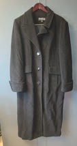 Women&#39;s Long Wool Coat Sz.14 Gray. Silk Liner Button Forecaster of Boston. - €20,68 EUR