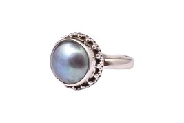 Tahitian Pearl 925 Sterling Silver Ring Handmade Fantastic Women ring GRS-1486 - £43.25 GBP+