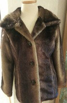 NWT FU DA FUDA  Faux Fur Brown Short Jacket Women’s Size Small NEW $120 RV - $29.69