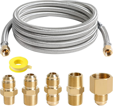 ATKKE 10FT High Pressure Propane Extension Hose with Conversion Couplings Kit, S - £35.73 GBP