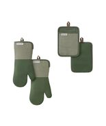 KitchenAid Oven Mitts Potholders Green 4-Piece Set Hanging Loops Non-Sli... - $855.44 MXN