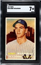 Bobby Richardson 1957 Topps Baseball Card #286- SGC Graded 7 NM (Centered/New Yo - £171.79 GBP